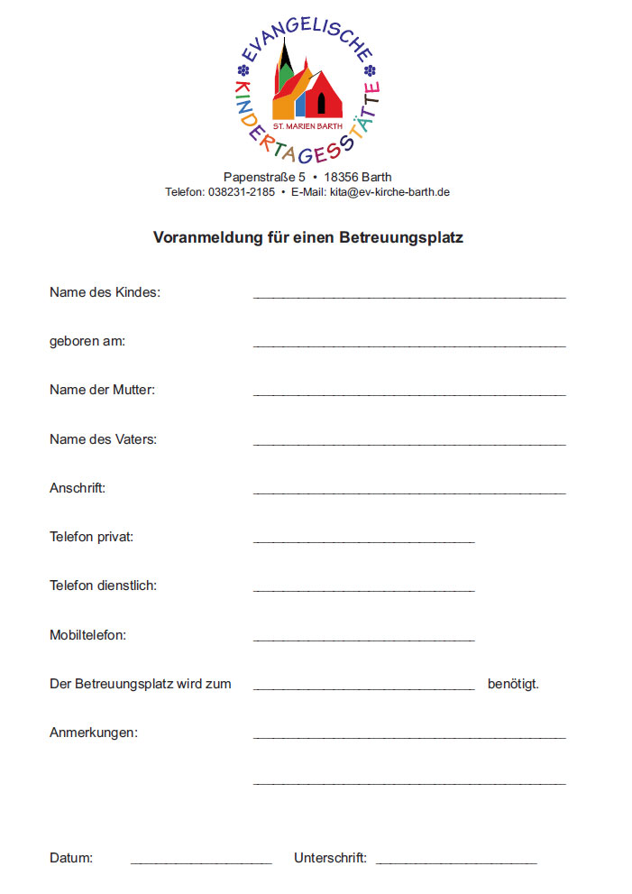 Formular Voranmeldung als PDF laden ...